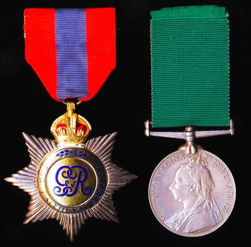 A scarce Imperial Service Order and volunteer long service medal pair to a life long 'India Born' British India resident: Henry Bryan Gillmore, I.S.O. Indian Civil Service, late Sergeant 1st Punjab Volunteer Rifles