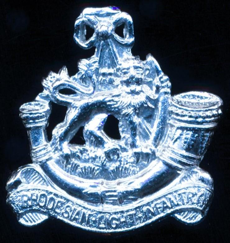 Rhodesia (UDI): Rhodesian Light Infantry RLI. Anodised beret cap, or collar  badge