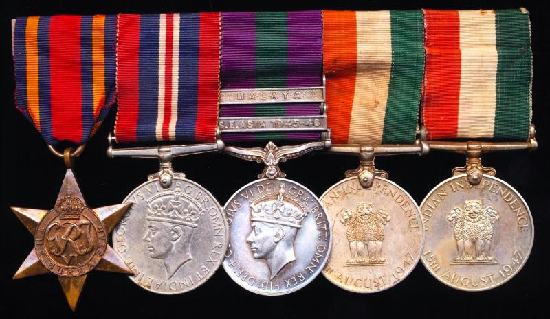 A rare 'Double Issue' medal group of 5 to a former Gurkha Rifleman who fought against the Japanese in Burma and the Viet Minh in Indochina (Vietnam): Sapper Ranbahadur Limbu Gurkha Engineers late 11th Gurkha Rifles & 4th Battalion 10th Gurkha Rifles
