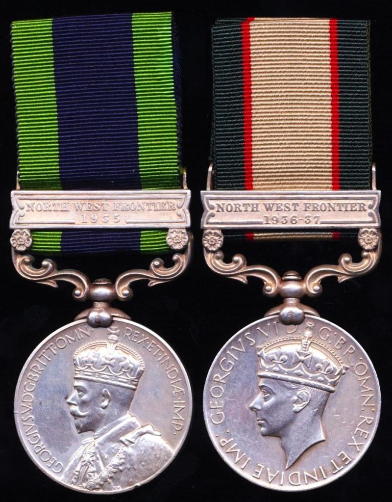A Sikh soldiers campaign service medal pair for the North West Frontier of India: Sepoy Teja Singh, 4th Battalion 16th Punjab Regiment