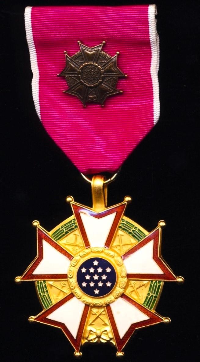 United States: Legion of Merit. Officer (or 3rd grade) Breast Badge. Gilt & enamel, with LOM emblem on riband. Circa 1990-2024