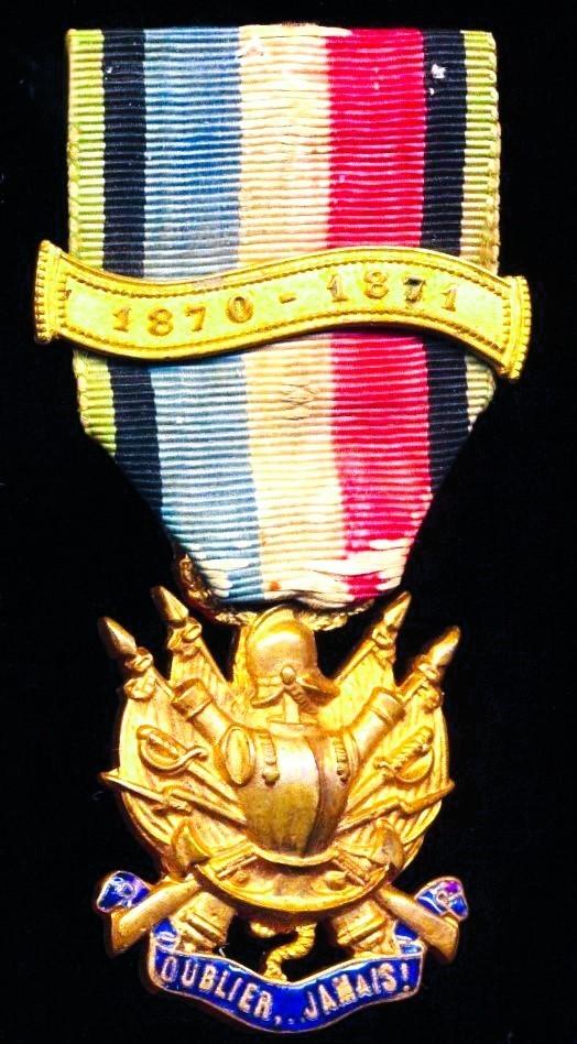 France: Medal of the Veterans of the War 1870-1871 (Medaille des Veterans de 1870-1871). With gilt clasp '1870-1871'