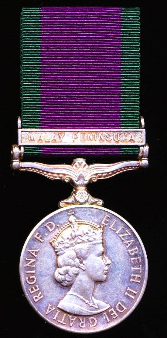 General Service Medal 1962. With clasp 'Malay Peninsula' (Sgt. 469 Nazar Din,)