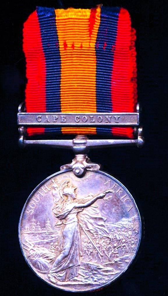 Queens South Africa Medal. Silver issue & clasp 'Cape Colony' (27677 Tpr: C. T. Wood. 12th Coy. Imp. Yeo.)