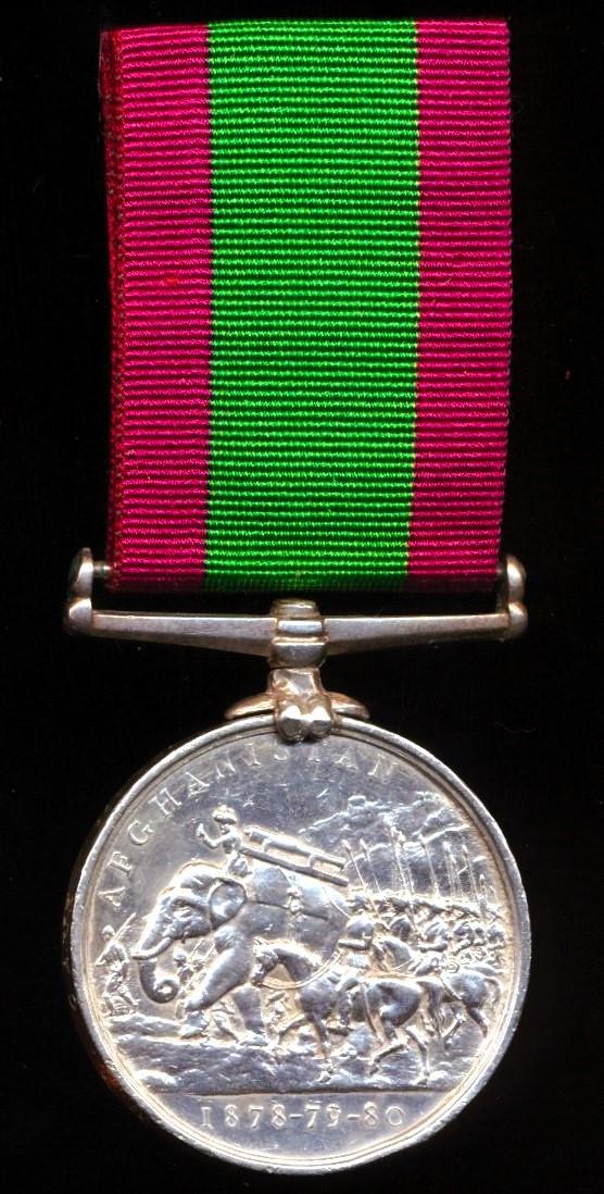 Afghanistan Medal 1878-80. No clasp (Far: B. Manass 1st Regt. M. L. Cavy.)