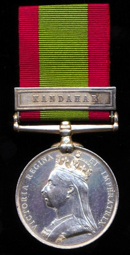 Afghanistan Medal 1878-80. With clasp 'Kandahar' (1777. Pte. D. Reid. 92nd Highrs.)