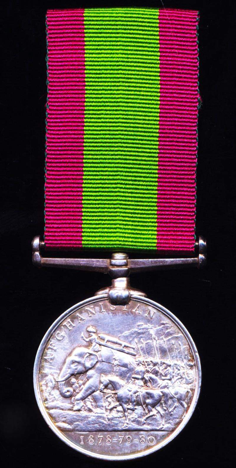 Afghanistan Medal 1878-80. No clasp (42/446. Pte W. Cox, 85th Foot.)