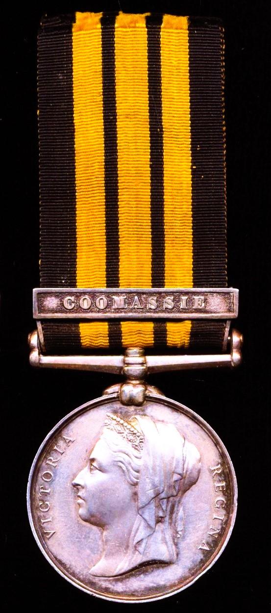 Ashantee Medal 1873-74. With clasp 'Coomassie' (434 Pte J. McKay, 42nd Highds. 1873-4)