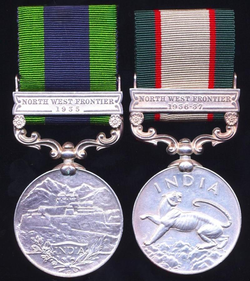 A most desirable hard-fighting North West Frontier of India multi clasp medal pair with 'Victoria Cross' associations: Sepoy Som Nath 5th Battalion (QVO Corps of Guides) 12th Frontier Force Regiment