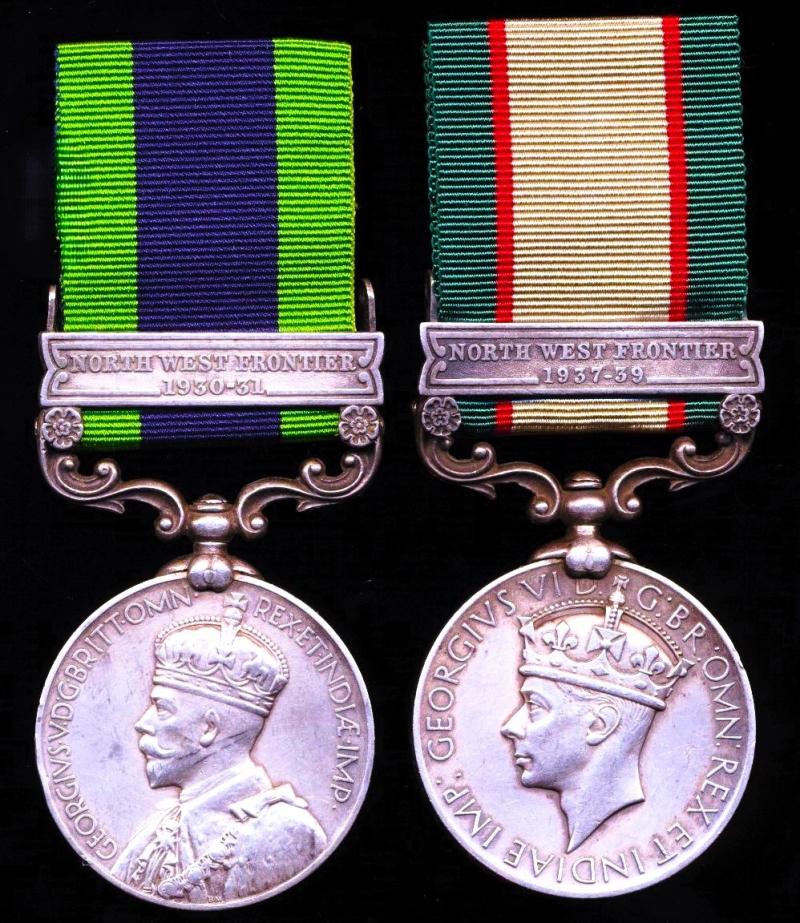 A Sikh 'Mountain Gunner's' pair of campaign medals for service on the North West Frontier: Gunner Pritam Singh, 1st Royal (Kohat) Mountain Battery, Royal Artillery (Frontier Force)