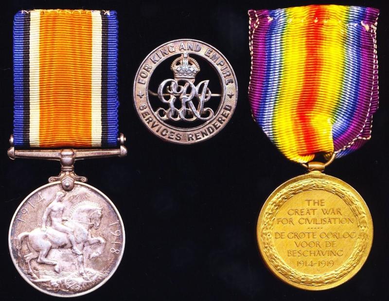 A South African soldiers Great War 'East Africa' Campaign 1916-18, medal pair with companion 'Silver War badge: Lance-Corporal A. F. Soffe, 9th South African Infantry