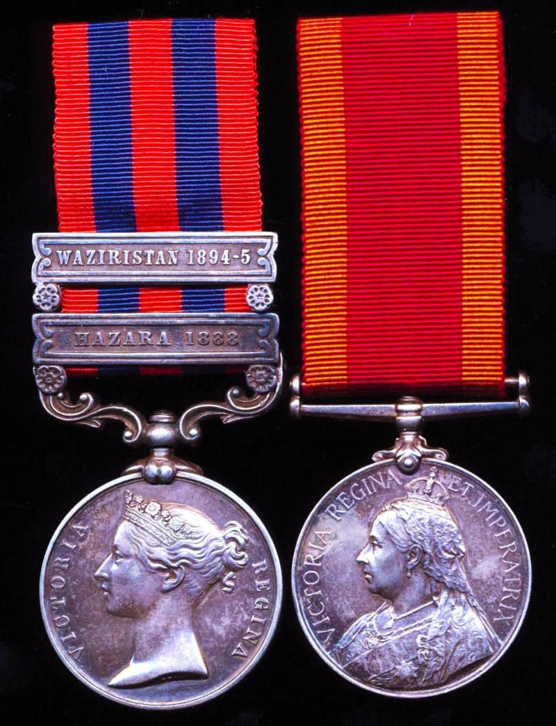 A Piffer's North West Frontier & China 'Boxer Rebellion' campaign medal pair: Sepoy Madat Khan, 4th Punjab Infantry (Punjab Frontier Force)