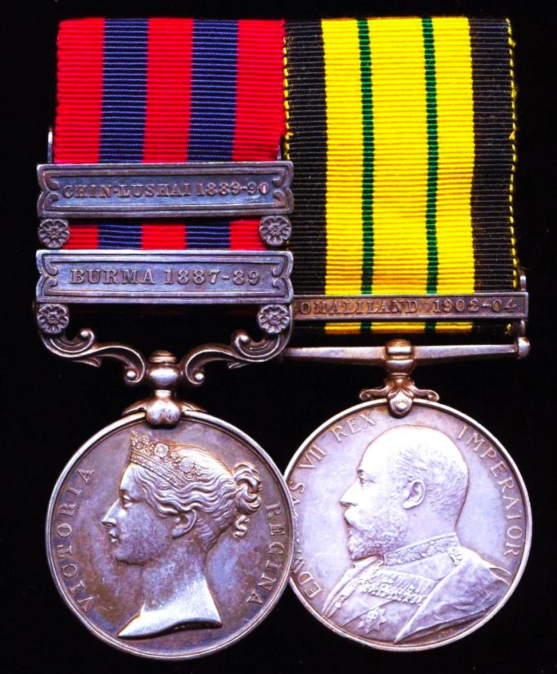 A rare combination of colonial campaign medals to a long serving Burma Station 'Irrawaddy' Marine Engineer: Engineer Samuel Hedgert Stevenson, Royal Indian Marine