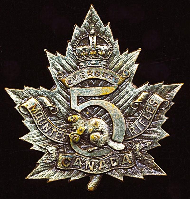 5th Canadian Mounted Rifles (Canadian Expeditionary Force). Cap badge