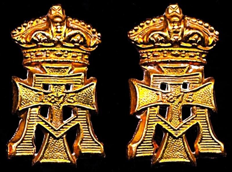 The Princess of Wales's  Own (Yorkshire Regiment) later The Green Howards: Pair of gilding metal collar badges. Post 1881 pattern