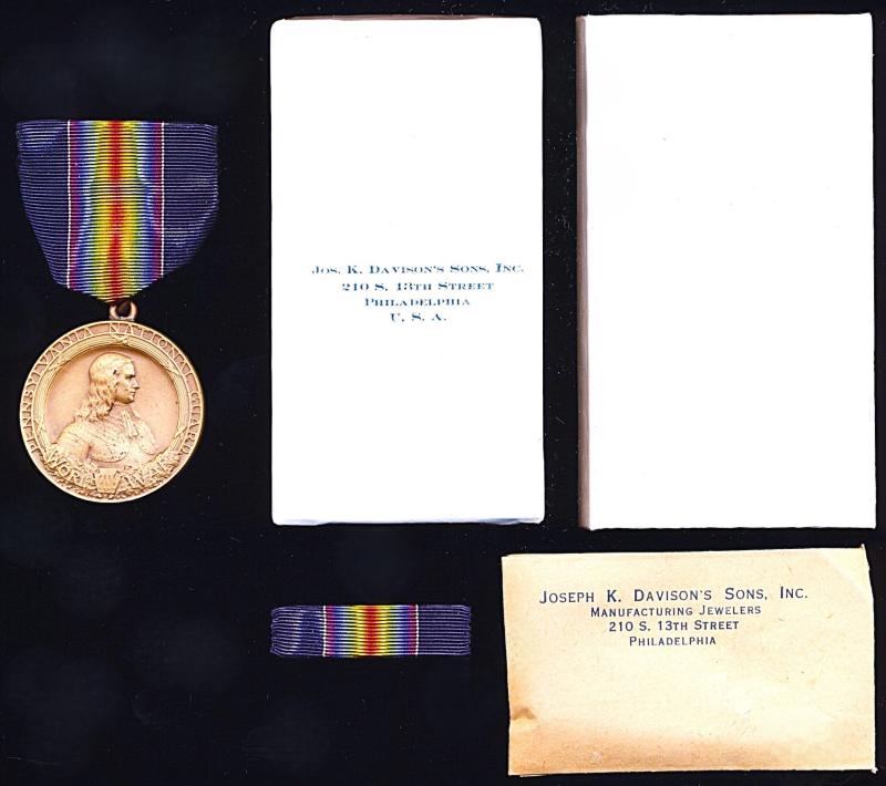 United States: Commonwealth of Pennsylvania National Guard War Service Medal 'Set' 1916-1918