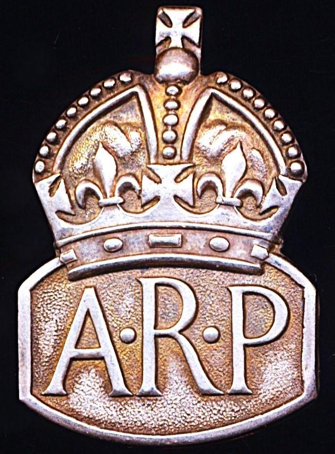 Air Raid Precautions Services Badge. Female issue hallmarked silver, with date letter mark 'D' for London, 1939