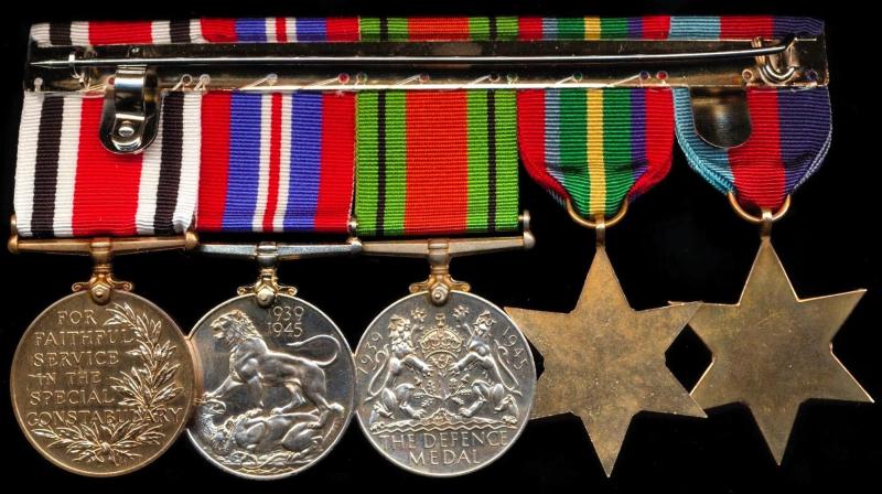 A 'Battle for Singapore' & 'Death Railway - Hell Fire Pass' Far East POW campaign & long service medal group of 5: Private Francis Stanley McElroy, 1st (Singapore Volunteer Corps) Battalion Straits Settlement Volunteer Force, late Special Constabulary