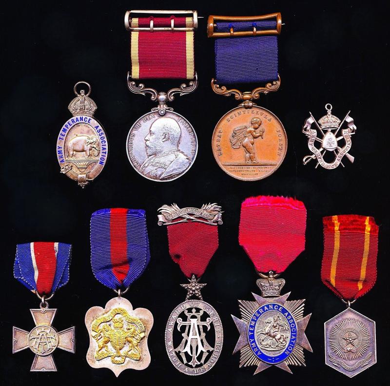 An Officer & former Regimental Drum-Major's Civil Gallantry, Military Long Service & Army Temperance medals group of 9: Captain James Grigor, 1st Battalion King's Own Scottish Borderers