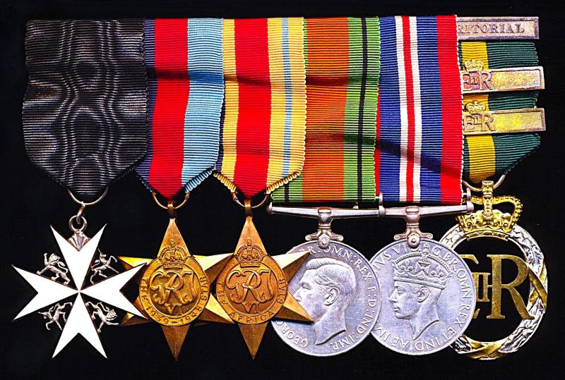 An Officers un-named and un-attributed Knight of St.John, Second World War & long service medal group of 6: