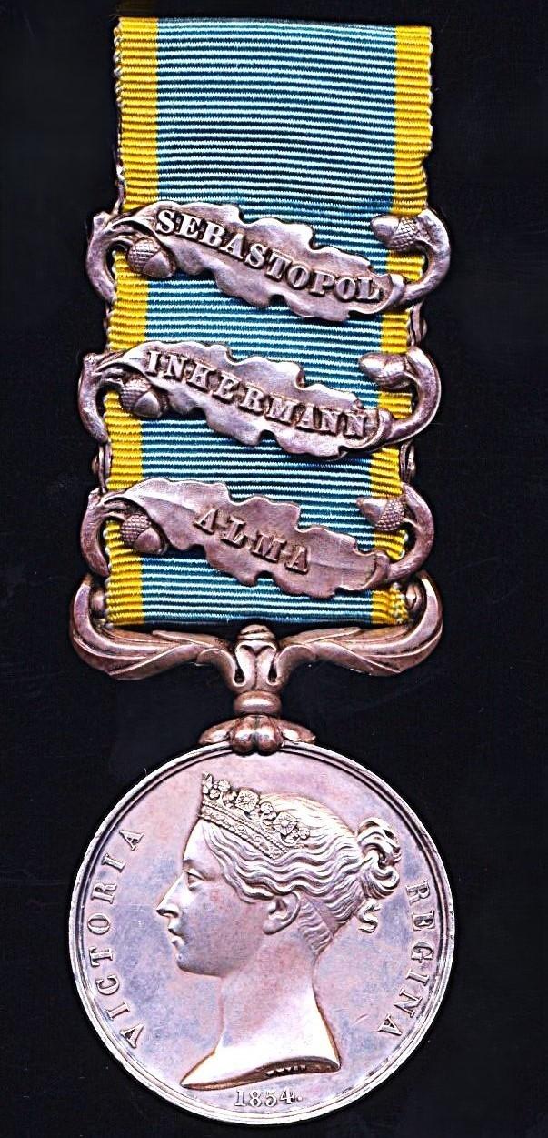 Crimea Medal 1854-56, With 3 x clasps 'Alma', 'Inkermann' & 'Sebastopol' (G. Brown. 2nd Batn. Rifle Bde.)