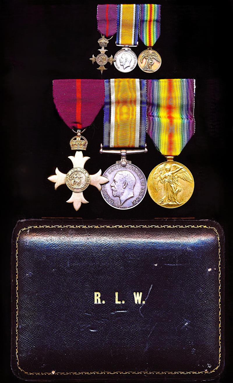 A Great War Naval Officer's fine 'Quality' positively attributed miniature medal group of 3: Captain Robert Lewis Way, O.B.E., Royal Navy