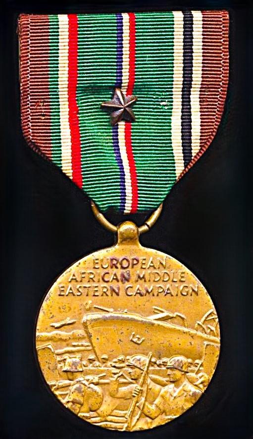 United States: European African Campaign Medal with bronze 'Star' device on riband