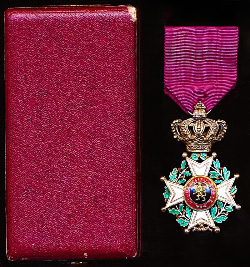 Belgium: Order of Leopold (Ordre de Leopold / Orde van Leopold). 5th Class 'Chevalier' breast badge with uni-lingual 'French' language obverse