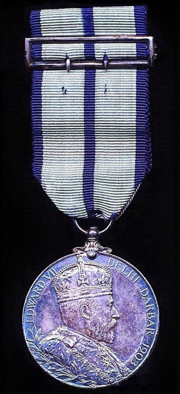 Delhi Durbar Medal 1903. Silver issue. With integral silver brooch buckle