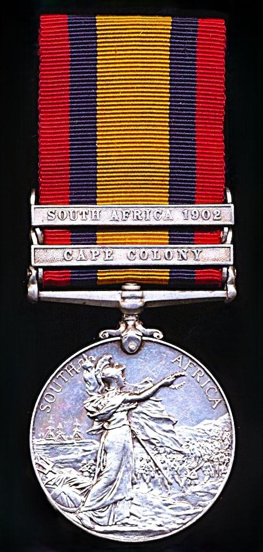 Queen's South Africa 1899-1902, 2 clasps, Cape Colony, S.A. 1902 (17194. Pte. J. R. Irons. R.A.M.C.)
