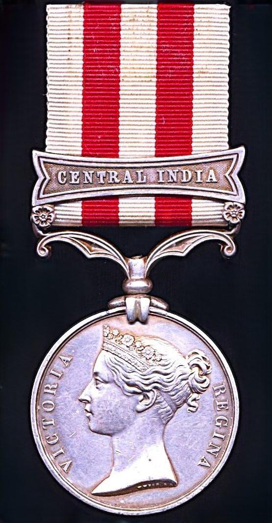 Indian Mutiny 1857-58, 1 clasp, Central India (Gunr. Wm. Webb, A Tp. H. Bde. Madras Arty.)
