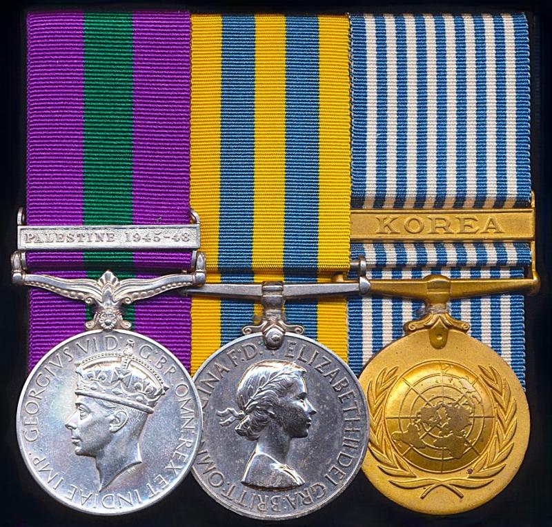 'Charlie Wilson's War' illustrated & documented 'End of Palestine Mandate' & Korean War Casualty Medal group of 3: Corporal Charles Wilson 1st Battalion Black Watch late 1st Battalion Argyll & Sutherland Highlanders & Highland Light Infantry