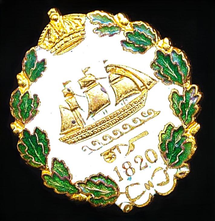 Colonial South Africa Interest: '1820 Settlers' Commemorative Gilt & Enamelled Lapel Badge of the 1820 Settlers Association (South Africa)