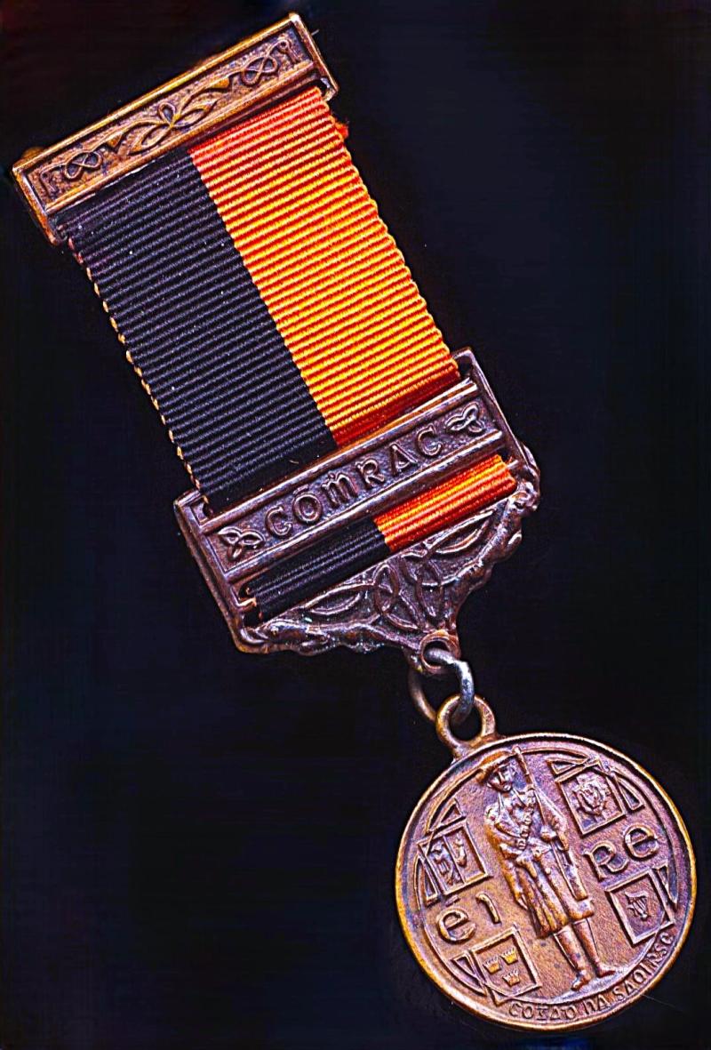Ireland: War of Independence Service Medal 1919-21. With ornate integral top bar and 'Comrac' clasp (miniature medal)