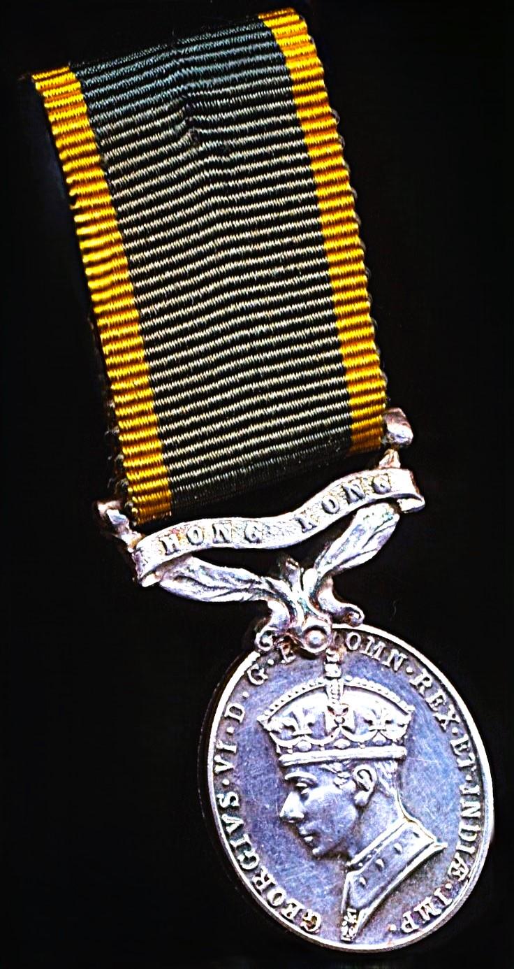 Hong Kong Colony:  Efficiency Medal. GVI obverse 1st type  (1937-1947). With 'Hong Kong' bar. Miniature Medal