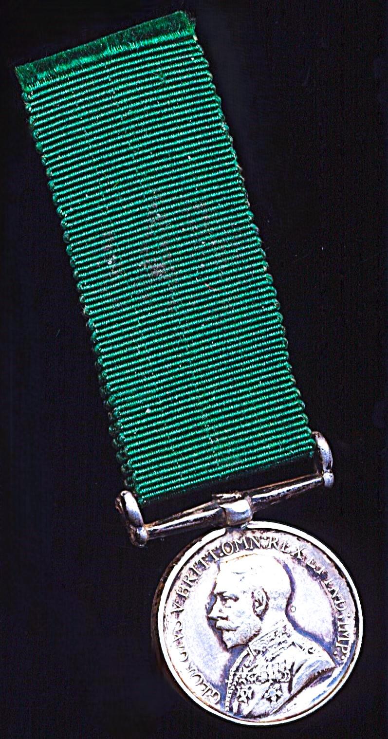 British India: Volunteer Force Long Service Medal (India & the Colonies) GV issue. Awarded circa 1911-1930. Miniature Medal