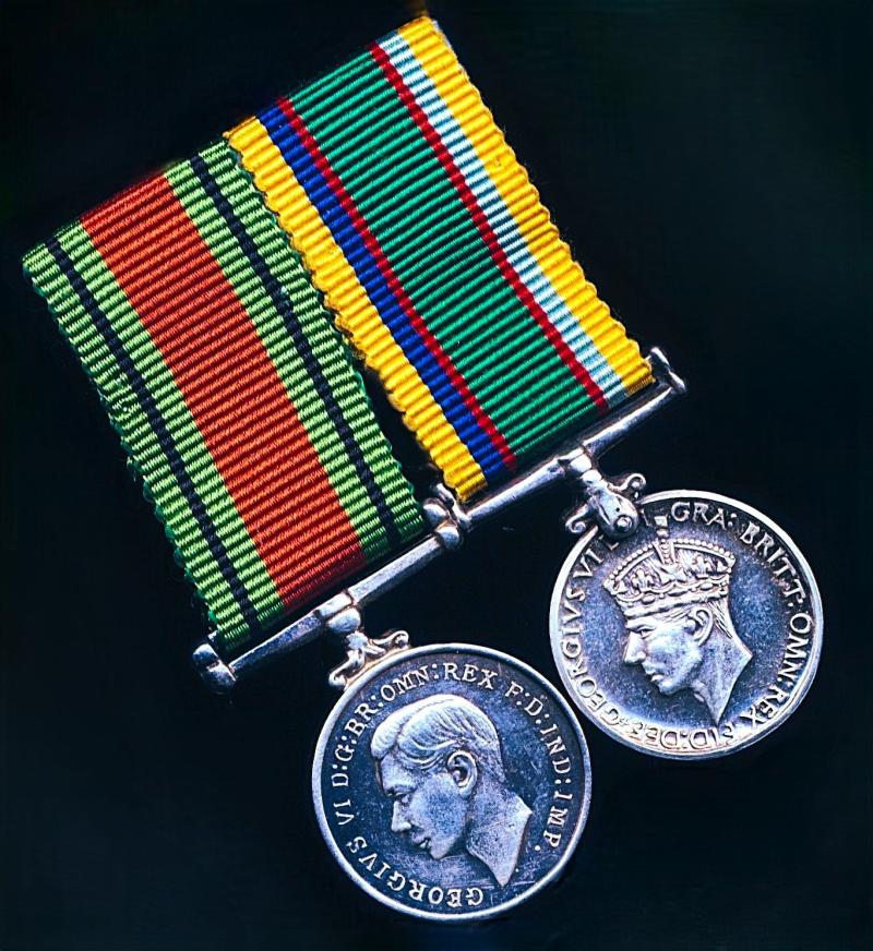 A positively attributed Officer's 'Home Front' & Cadet Forces long service pair of miniature medals: Flying Officer Frederick Beresford Dudley, Royal Air Force Volunteer Reserve (Training Branch) 