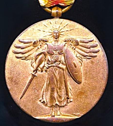 United States: Interallied Victory Medal, With 3 x Army issue clasps 'Defensive Sector', 'Meuse Argonne' & 'St. Mihiel