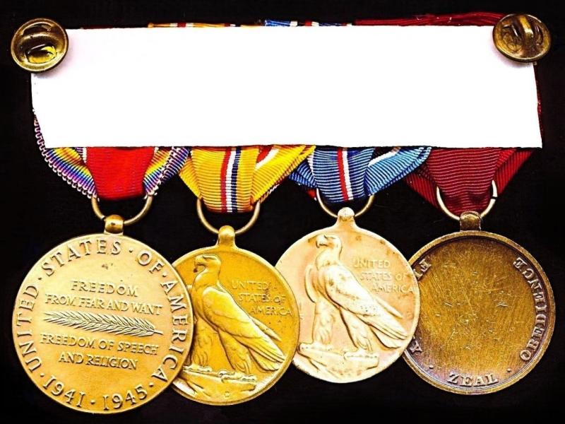 United States: A Positively Attributed Second World War 'Pacific' Good Conduct and Campaign service medal group of 4: Edward Randall Cooper, United States Navy late U.S.S. Southampton