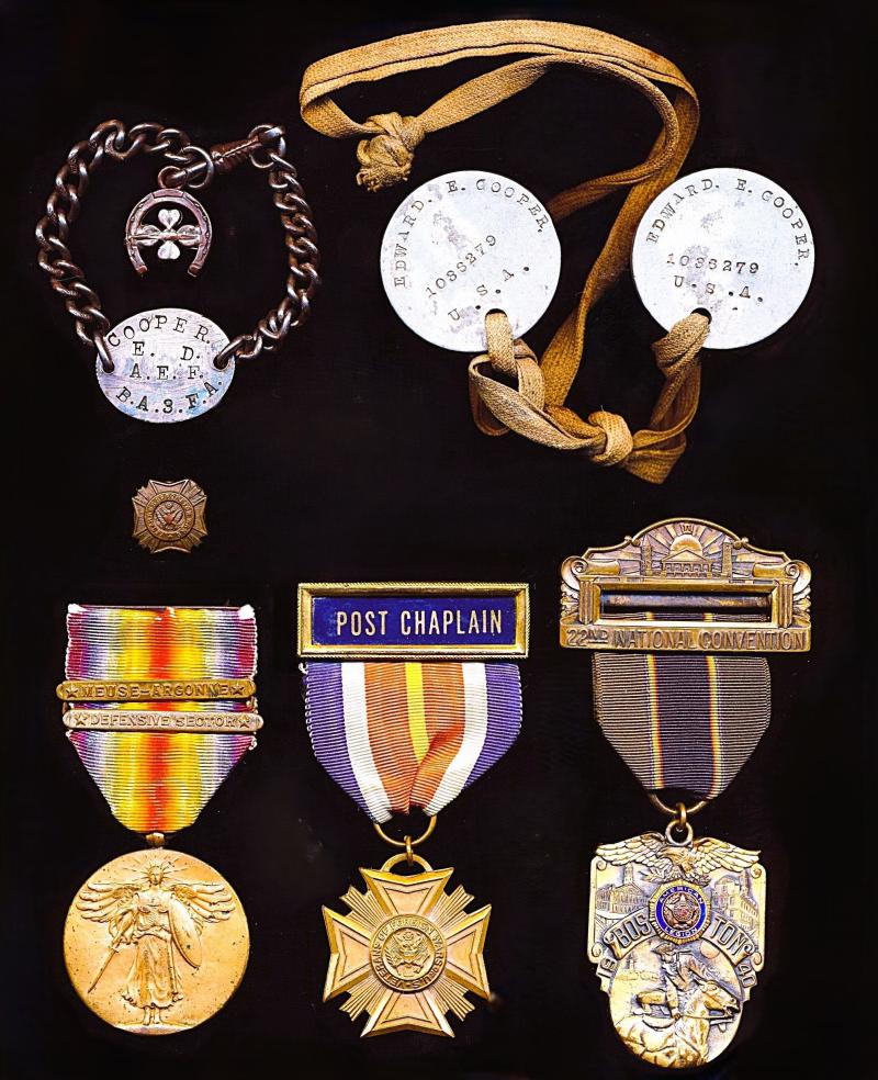 United States: An American Gunner's Positively Attributed Great War era Medal group of 3 together with Identity Discs: Edward David Randall, 3rd Field Artillery Regiment, 6th Infantry Division, American Expeditionary Force