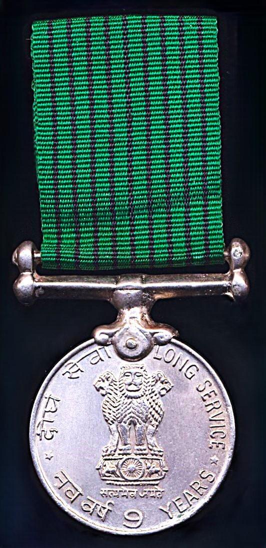 India: Armed Forces 9 Years Long Service Medal (13753015 Hav D K H J&K)