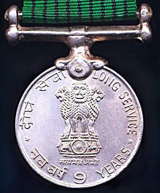 India: Armed Forces 9 Years Long Service Medal (13753015 Hav D K H J&K)
