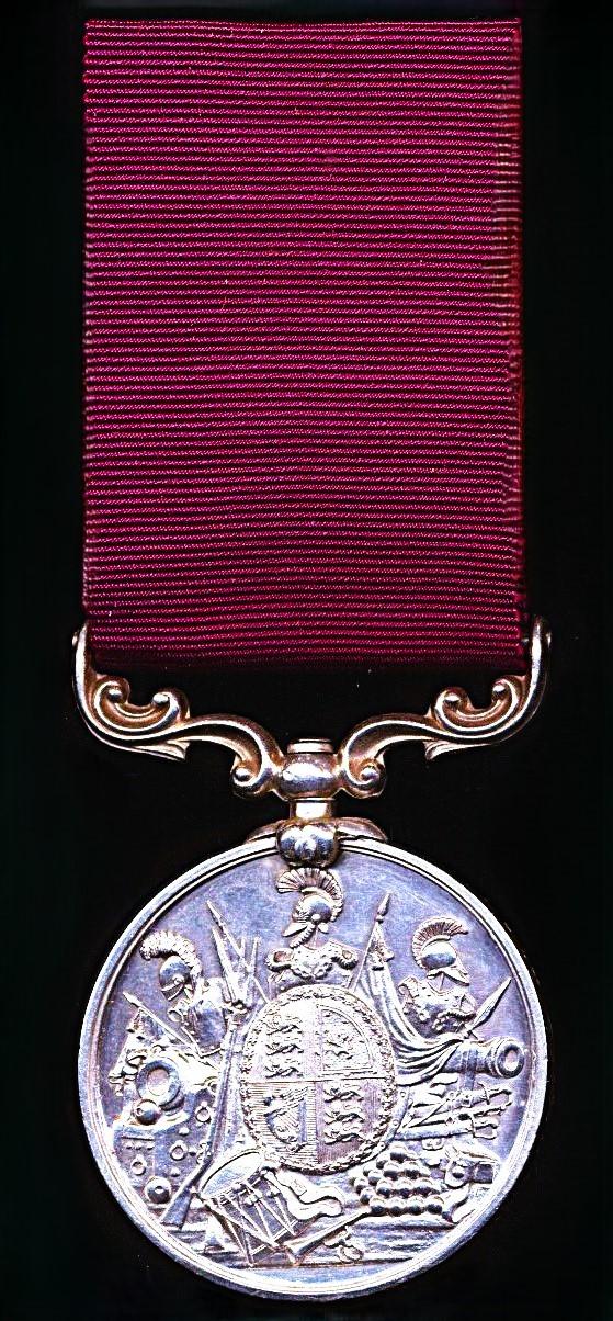 Army Long Service & Good Conduct Medal. Victorian 3rd issue (Sergt. J. Hanley. Ch: Wdr. Mily: Prison Thayetmyo.)