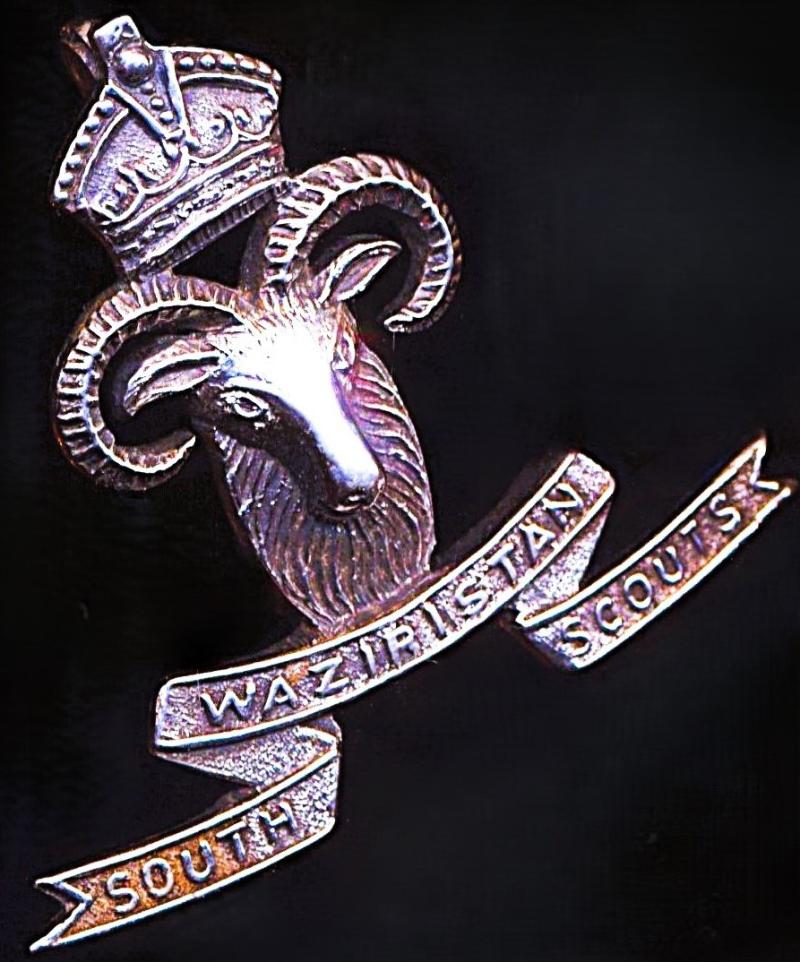 British India: South Waziristan Scouts. British Officer's Silver Cap Badge (c.1930-47)