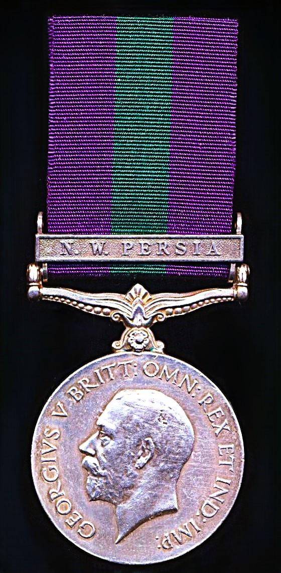 General Service Medal 1918-62. GV first type with clasp 'N. W. Persia' (Jemdr. Ganpat Singh.)