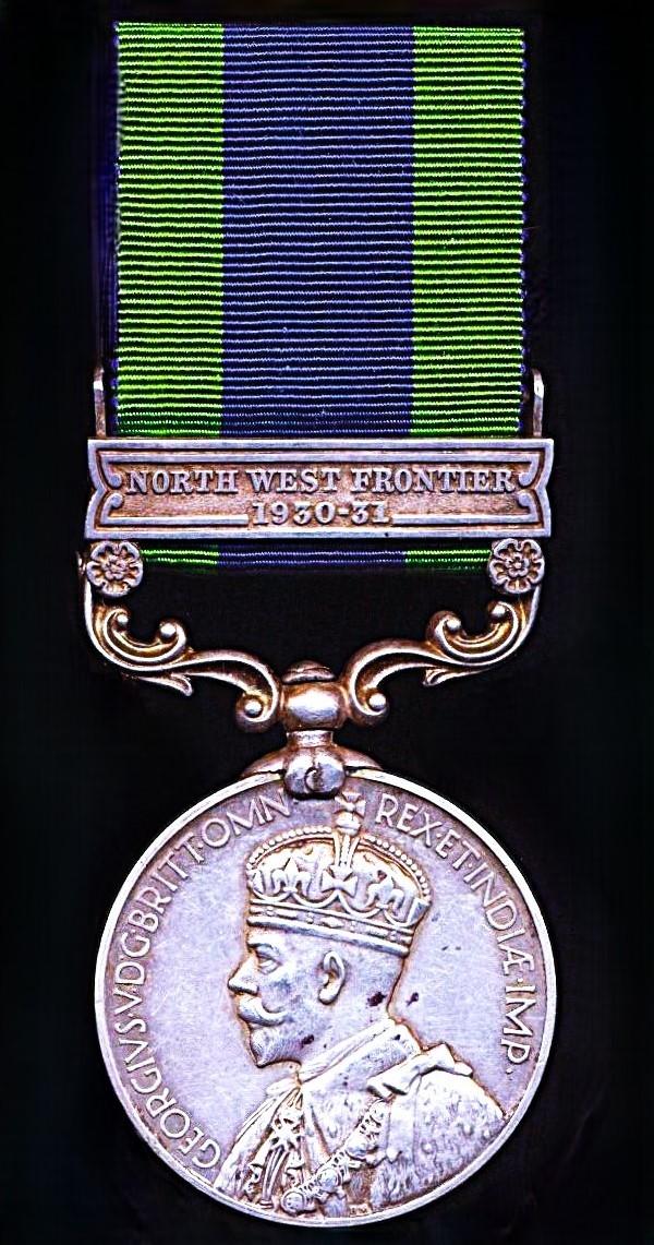India General Service Medal 1908-35. GV 2nd issue, with clasp 'North West Frontier 1930-31' (7441 Sep. Ram Singh, 3-11 Sikh R.)