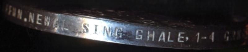 India General Service Medal 1908-35. GV first type. Silver issue, with clasp 'Afghanistan N.W.F. 1919' (199 Rfmn. Newal Sing Ghale, 1-4 Grks.)