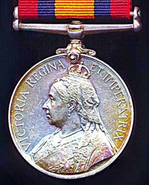 Queen's South Africa Medal. Silver issue. No clasp (Mr. D. Lawrie. Natal. Govt: Rlys:)