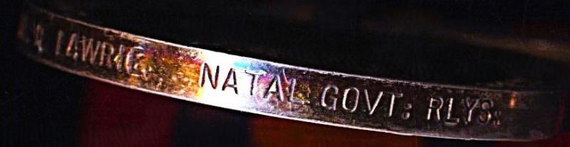 Queen's South Africa Medal. Silver issue. No clasp (Mr. D. Lawrie. Natal. Govt: Rlys:)