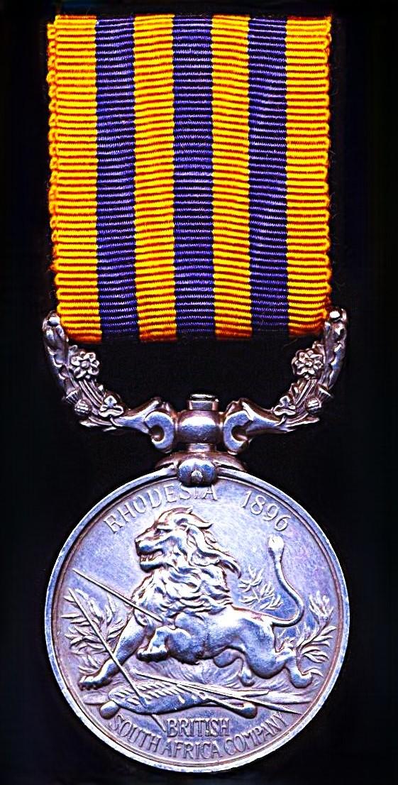 British South Africa Company 1890-97. With 'Rhodesia 1896' reverse (Troopr J. Davis. R.H.V.)